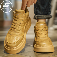 EaerGce品牌輕奢2025夏季新款男鞋時(shí)尚百搭美式復古運動(dòng)板鞋防滑耐磨潮鞋 麥色 42