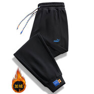 休閑褲男春秋季寬松舒適束腳長(cháng)褲時(shí)尚純棉衛褲百搭哈倫運動(dòng)褲子 黑色加絨款 M