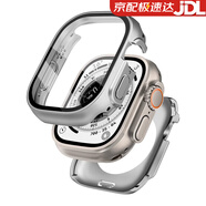 watchbond適用蘋(píng)果手表Apple iWatch s10/9/8/7/Ultra2/SE保護殼套全包防水鋼化殼膜一體男女款硬殼46mm配件 360°防水【PC+鋼化全包保護殼】-銀色 S6/S5