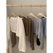 JRET防曬女開(kāi)衫薄款外搭小外套披肩坎肩罩衫女薄紗春季配吊帶長(cháng)裙子 咖啡色 L 【100-110斤】