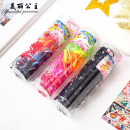 美麗公主頭飾 飾品發(fā)飾一次性皮筋兒童發(fā)圈頭繩橡皮筋 花色(桶裝150根左右)(隨機發(fā)貨)