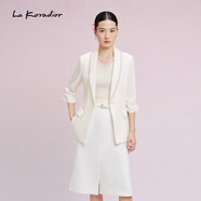 拉珂蒂（La Koradior）【進(jìn)口三醋酸】時(shí)尚白色中袖小西裝外套春上衣 米白 L