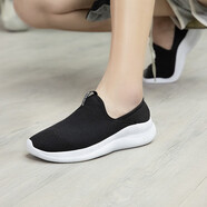 361°女鞋運動(dòng)鞋夏季網(wǎng)面一腳蹬健步鞋舒適入門(mén)健身跑步鞋 曜石黑/361度白 39