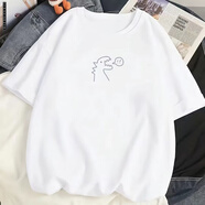 塵行者（CHENXINGZHE）美式重磅純棉短袖t恤男夏季日系圓領(lǐng)寬松五分半袖上衣服打底衫 【寬體大版 280G五分】T75白色 S