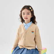 巴拉巴拉童裝兒童毛衣男童女童初春季2025新款開衫小童針織衫毛衣毛衫 卡其50627 110