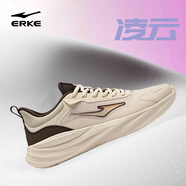 鴻星爾克云逐男鞋跑步鞋夏季新款網(wǎng)面透氣舒適減震回彈跑鞋輕便軟底運動鞋 暖亞麻/松茶色（凌云-網(wǎng)面款） 39