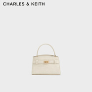 CHARLES&KEITH鱷魚紋凱莉包手提斜挎婚包包女包生日禮物七夕禮物CK2-50270880-1 Ivory象牙色 S