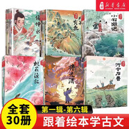 新華書(shū)店直營(yíng)正版 附音頻跟著(zhù)繪本學(xué)古文全套6籍30冊 白居易 兒童繪本 文言文原文注音版配套人教版教材 桃花源記 小石潭記+馬說(shuō)+狼+賣(mài)炭翁+塞翁失馬 觀(guān)畫(huà)品文 讀中有思 中信出版社圖書(shū) 跟著(zhù)繪本學(xué)古