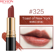 露華濃（Revlon）麗采保濕滋潤唇膏女士啞光黑管口紅女士不掉色美妝化妝品女彩妝 325#鐵銹紅（奶油質(zhì)地）