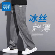 真維斯（JEANSWEST）夏季薄款冰絲牛仔褲男生休閑褲寬松直筒闊腿春秋款天絲男褲 灰色 【天絲薄款】 2XL 【155-170斤】