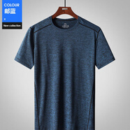賢語(yǔ)夏季運動(dòng)速干T恤男士冰絲短袖寬松大碼透氣健身t恤薄款外穿休閑 油蘭 M