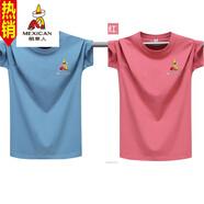 稻草人刺繡T恤男夏季新款休閑短袖t恤純棉新疆長(zhǎng)絨棉圓領(lǐng)繡標(biāo)男裝體恤衫 霧霾藍(lán)+磚紅[純棉繡標(biāo)] 3XL 185/125[150-165斤]
