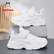 巴布豆（BOBDOG）男童籃球鞋春夏季網(wǎng)面透氣春款旋轉(zhuǎn)扭扣兒童運動鞋小男孩跑步鞋女 白色魔術(shù)貼【雙網(wǎng)】XT7997 30 /內(nèi)長19cm