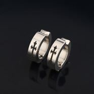 NVKN鈦鋼耳夾男不掉色無(wú)耳洞簡(jiǎn)約百搭感復古配飾女潮經(jīng)典耳飾飾品 X265-A(十字架耳夾)單只