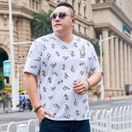 圣彼威朗 加肥加大碼短袖t恤男胖子肥佬體恤潮牌胖人衣服大碼半截袖打底衫 DX198白色 5XL (230-250斤)