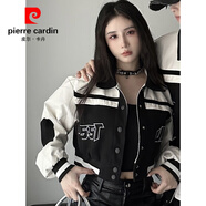 皮爾卡丹（pierre cardin）情侶裝春裝2025年新款美式休閑一長(cháng)一短外套日系寬松夾克男棒球服 女生短款外套 S