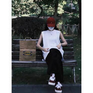 文頗100%純棉美式運動(dòng)坎肩背心無(wú)袖t恤女2025新款夏季大碼外穿內搭上 220克-白 XL