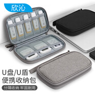 欣沁u盤u盾收納包數(shù)據(jù)線耳機(jī)收納整理包讀卡器內(nèi)存卡收納便攜 灰色