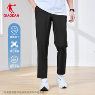 喬丹運(yùn)動(dòng)褲男休閑褲子男秋季透氣保暖跑步束腳直筒長(zhǎng)褲加絨衛(wèi)褲 黑色 -直筒181R-透氣速干 XL 180