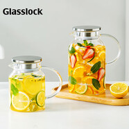 Glasslock涼水壺耐熱玻璃高硼硅冷水壺家用大容量涼白開水壺泡茶帶把果汁壺 冷水壺 1L