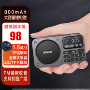 山水M30收音機(jī)老人老年人充電插卡迷你小音箱便攜式隨身聽FM調(diào)頻廣播音響藍(lán)牙音箱音樂播放器 灰色