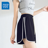 真維斯（JEANSWEST）美式運(yùn)動(dòng)短褲女夏季薄款2025年新款爆款休閑外穿跑步顯瘦辣妹熱褲 藏青 純色 S