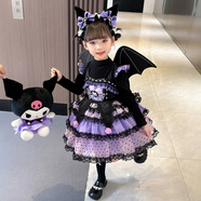 安妮優(yōu)兒（Anneyol）庫洛米衣服女童圣誕節(jié)兒童服裝連衣裙洛麗塔公主裙生日春秋款裙子 毛衣+吊帶裙+發(fā)飾+娃娃 130