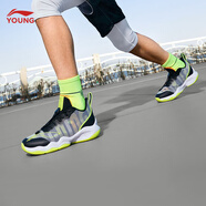 李寧童鞋兒童籃球鞋男女大童音速8透氣減震支撐運動(dòng)鞋YKBS046 黑色-11 38