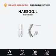 HAESOO.L【韓國直郵】銀色雙線(xiàn)立體鑲嵌耳釘 YUE4614-SL 送禮男女進(jìn)口