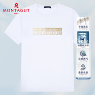 夢特嬌（MONTAGUT）短袖T恤夏季男士圓領(lǐng)純棉涼感透氣中青年男裝百搭體恤白色L/50