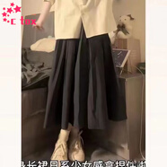 CTOX夏季溫柔系穿搭女2025新款日系休閑慵懶風(fēng)氛圍感設計感襯衣兩件套 黑色半身裙(單件) S 80-95斤
