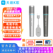 天籟K歌MM-5Dmax無(wú)線(xiàn)麥克風(fēng)雙話(huà)筒家用電視k歌話(huà)筒家庭ktv卡拉ok適用于海信vidda海爾tcl雷鳥(niǎo)東芝k歌話(huà)筒 2025新品MM-12超心型咪心9檔音效調(diào)節(jié)銀灰
