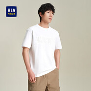 海瀾之家（HLA）短袖T恤男25新舒適透氣簡(jiǎn)約圓領(lǐng)短袖男夏季 米白花紋F6 M 170/88A 推薦125~136斤
