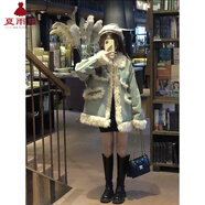 夏雨瑤牛仔外套女秋冬季加厚2025新款棉服女設(shè)計感寬松拼接毛毛棉衣女裝 主圖色 S 100斤以內(nèi)