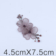 溥畔韓版水鉆刺繡蕾絲布貼釘珠衣服補洞貼布花朵圖案補丁貼花服裝輔料 A81紫色