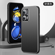 陸桐紅米note11TPro手機殼金屬男款磨砂殼小米Redmi note11外殼保護套note11Pro鏡頭全包Pro+軟硅膠殼 【砂黑色】 紅米 Note 11T Pro