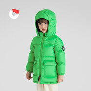 保姆鵝兒童羽絨服中長(zhǎng)款加厚防寒外套寶寶中大童保暖冬裝 翠綠 120