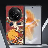 綺愛oppofindn5手機(jī)殼新款個(gè)性時(shí)尚n3中國風(fēng)龍鳳呈祥圖findn2折疊屏皮紋保護(hù)套Find N屏保防摔n5男女同 飛鶴-如日之升 OPPOFindN3