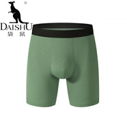袋鼠（DaiShu）男士?jī)?nèi)褲男運(yùn)動(dòng)平角短褲款 NC137長(zhǎng)條:軍綠 S (歐碼腰圍35CM)