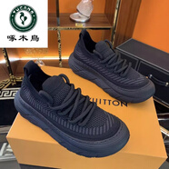 啄木鳥(niǎo)男鞋夏季透氣2025新款純黑色運動(dòng)跑步鞋休閑網(wǎng)面網(wǎng)鞋防臭厚底潮鞋 黑色 39 標準尺碼