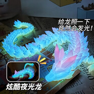 知酷3D打印玩具龍夜光水晶中國龍龍蛋創(chuàng)意手辦玩具全關節(jié)可動夜光擺件 夜光彩虹水晶龍 45CM