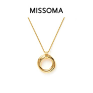 MISSOMA復(fù)古雙圈吊墜項鏈小眾感鍍18K金歐美疊戴鎖骨鏈女官方旗艦 金