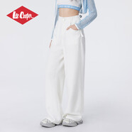 Lee Cooper/李庫(kù)珀 白色牛仔褲女春夏季25新款高腰顯瘦休閑垂感闊腿長(zhǎng)褲女 白色 L