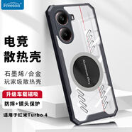 Freeson 適用小米紅米Turbo4手機(jī)殼散熱保護(hù)套 鏡頭全包防摔四角防撞簡(jiǎn)約磁吸導(dǎo)熱殼適配散熱器  黑色
