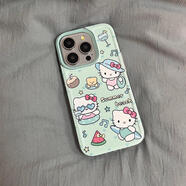 貓漫尖薄荷綠HelloKitty貓適用iphone15promax手機(jī)殼蘋果13/14/1211保護(hù)套xr華為p70vivox100小米14防摔o 薄荷綠凱蒂貓TKK-太空殼-透 iPhone15