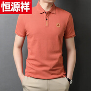 恒源祥輕奢純棉短袖T恤男翻領(lǐng)刺繡P0LO衫夏季新款體恤半袖純色潮流新品 KL二樓B03-6806-1 軍綠 M