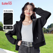 班尼路（Baleno）短款連帽衛(wèi)衣外套女2025年春秋季百搭休閑時尚款開衫親膚透氣上衣