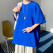 森馬白色短袖t恤男士夏季重磅2025新款青少年半袖打 克萊因藍色棉質(zhì)重磅+搶購 5XL 建議190-210斤