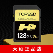 TOPSSD天碩SD卡v60128GB 280MB/s_UHS-II雙芯相機sd儲存卡H1系列內存卡 天碩128g v60 280-100速度 0GB 0條