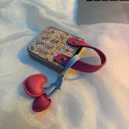 諾梵爵彩色油邊編織彩格帶耳機適用華為pocket2手機殼nova小米mixflip小折疊屏oppofindn3n2三星zflip65 彩色油邊編織彩格+上平玫紅 榮耀MagicVFlip